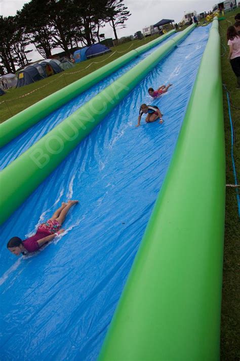 100m Giant Inflatable Slip N Slide With Pool For Kids And Adults