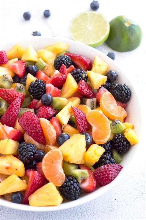 Summer Fruit Salad with Honey Lime Dressing - Borrowed Bites