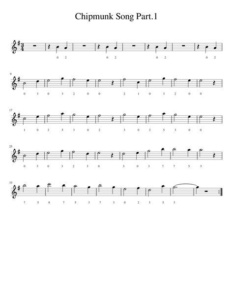 Chipmunk Song - Guitar Part 1/3 sheet music for Piano download free in ...