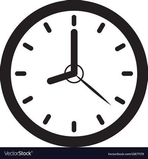 Isolated time clock Royalty Free Vector Image - VectorStock