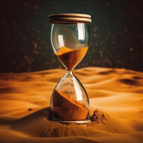 Premium AI Image | Hourglass on sand background Time passing concept ...