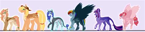 Mane Six Redesign by KittyKat1279 on DeviantArt