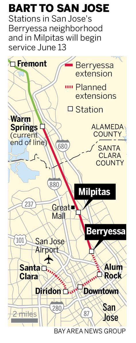 BART sets opening date for Milpitas, Berryessa stations