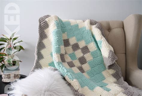 Entrelac Crochet Baby Blanket Free Pattern and Tutorial