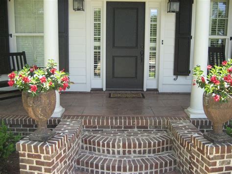 Front porch | Brick porch, Brick steps, House front porch