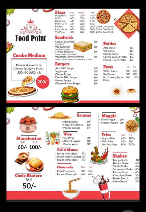 Menu at RJ Food Point, Zirakpur