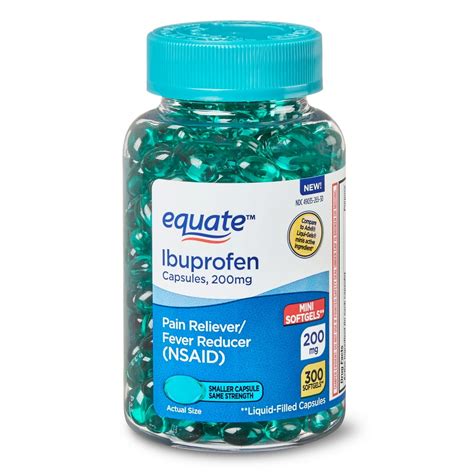 Equate Ibuprofen Mini Soft gels, 200 mg, 300 Count - Walmart.com - Walmart.com