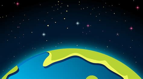 Free Vector | Earth in space scene