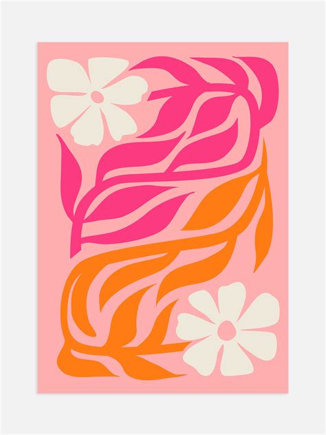 Pink And Orange Flower Poster – Luxe Poster Co