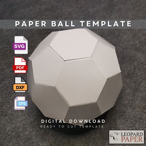 Paper Ball Template SVG Soccer Ball Paper Toy 3d Cricut Template for Kids Paper Candy Box Ball ...