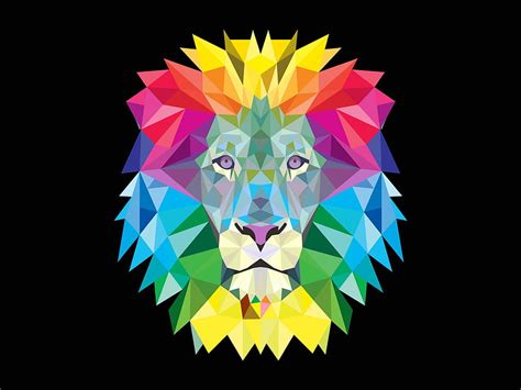 Colorful Lion Abstract Vector Preview, Abstract Lion Art HD wallpaper ...