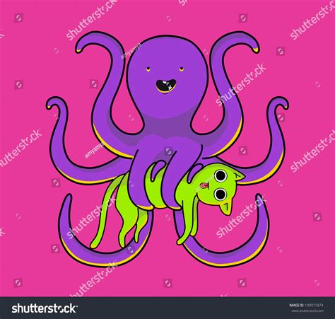 Octopus Cat Stock Vector 149971874 - Shutterstock