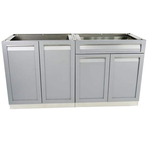 4 Life Outdoor Stainless Steel 2-Piece 64x35x22.5 in. Outdoor Kitchen ...