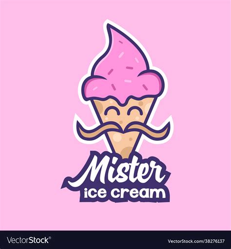 Mister ice cream logo Royalty Free Vector Image