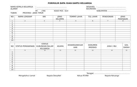 Download Formulir Permohonan Kartu Keluarga - IMAGESEE