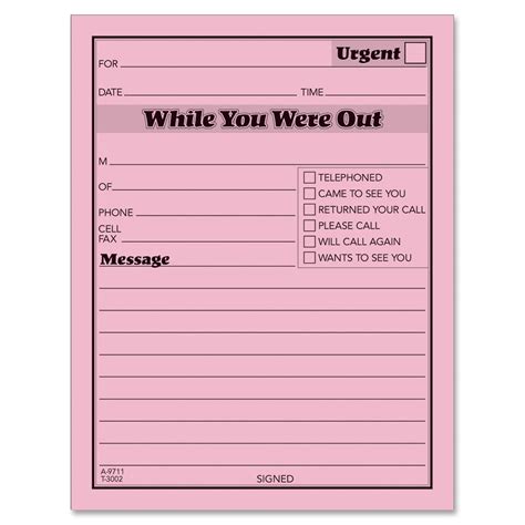 Free Printable While You Were Out Template - Printable Templates