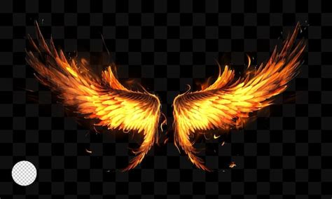 Premium PSD | The wings of a fire on a transparent background