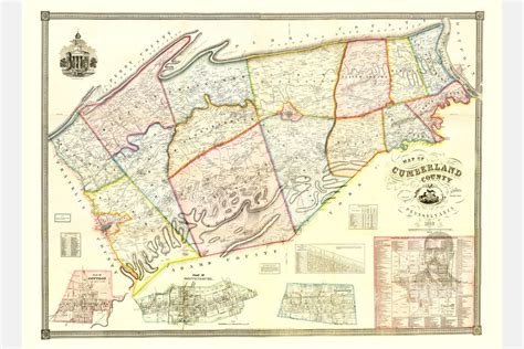 Vintage Cumberland County Map 1858 Old Map of Cumberland | Etsy