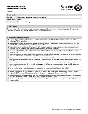 Fillable Online vacancy sja org Ambulance Technician (IHCD or Equivalent) - vacancy sja org Fax ...