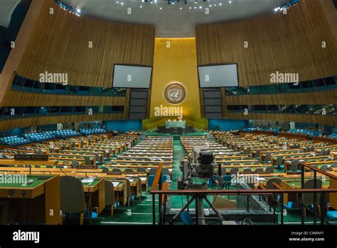 New York, NY, USA, inside General Assembly Meeting Room, U.N. United ...