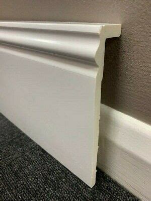 Wht OGEE UPVC Skirting Board Cover Various Depths 2.5m length & acc Pack of TWO | eBay ...