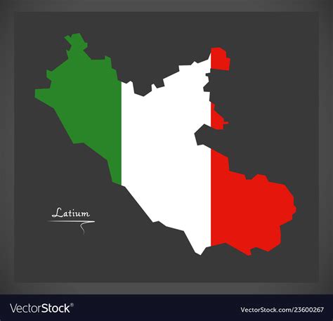 Latium map with italian national flag Royalty Free Vector