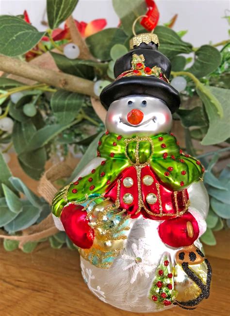 Belleek Living Snowman Glass Ornament | Blarney