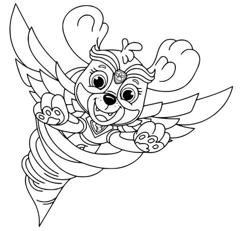 Skye from PAW Patrol Mighty Pups coloring page - Download, Print or ...