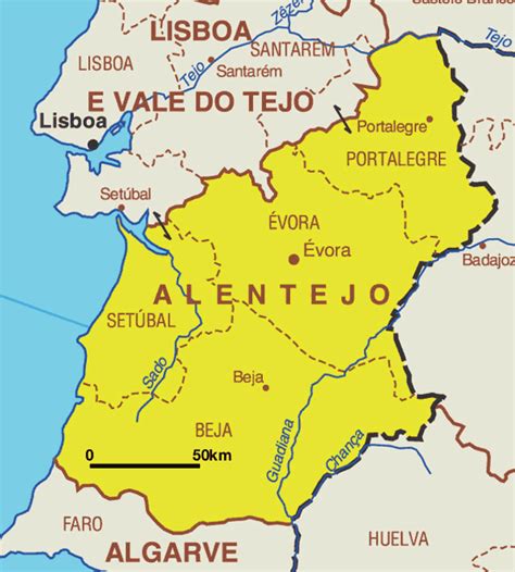 Map of the Alentejo Region in Portugal - Full size | Gifex