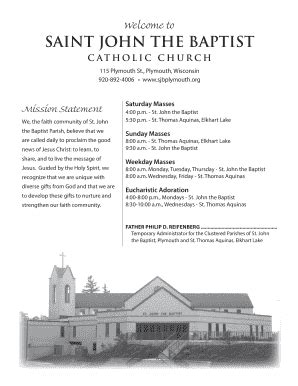 Fillable Online Wedding Banns - St. John the Baptist Catholic Fax Email Print - pdfFiller