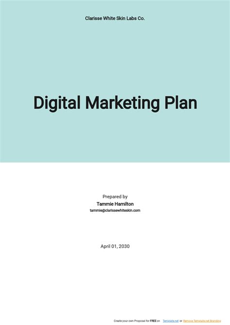 Free Digital Marketing Plan Templates, 14+ Download in PDF, Word ...