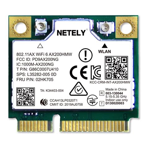 Buy NETELY 802.11AX WiFi 6 AX200HMW 3000Mbps Mini-PCIE Interface WiFi ...