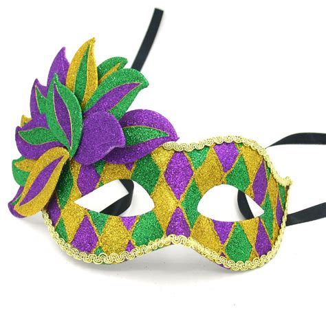 Mardi Gras PGG Glitter Eye Fat Tuesday Mask - LegoPartyCraft