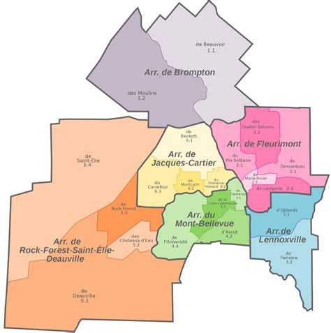 Arrondissements de la ville de Sherbrooke