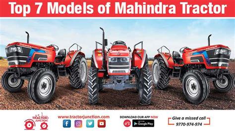 Top 7 Models of Mahindra Tractors - Infographic