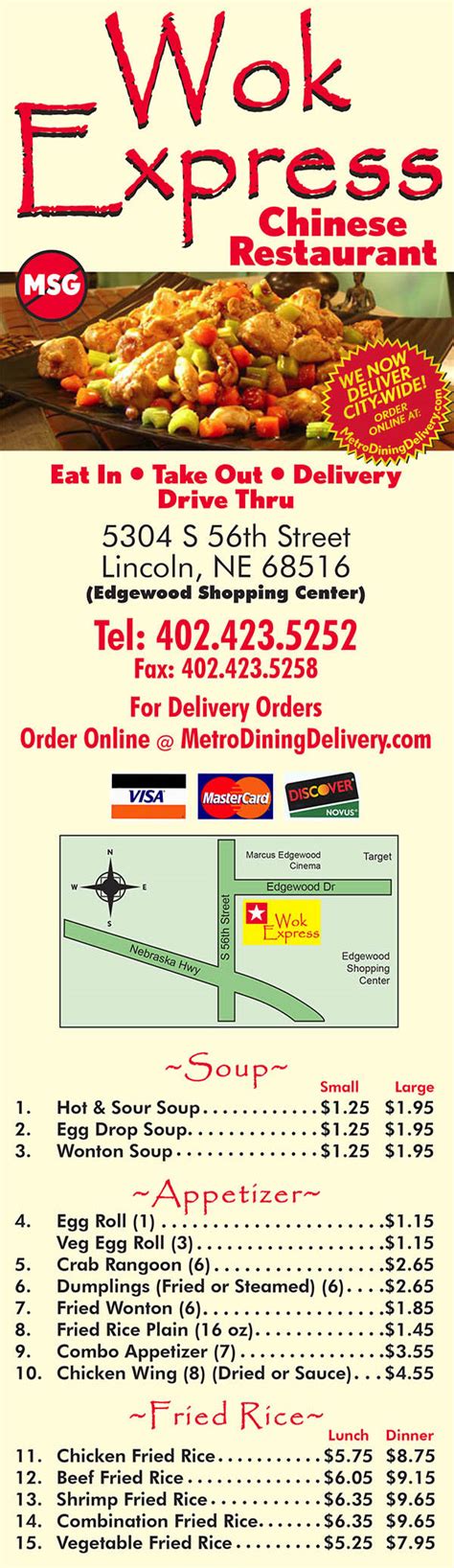 Wok Express Menu | Order Online | Delivery | Chinese Restaurant | Lincoln NE | City-Wide ...