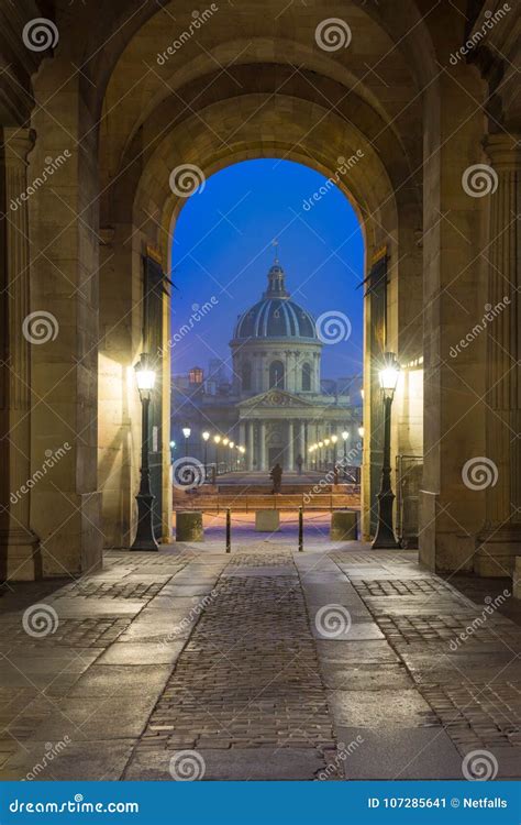 River Seine with Pont Des Arts and Institut De France at Night I Stock ...