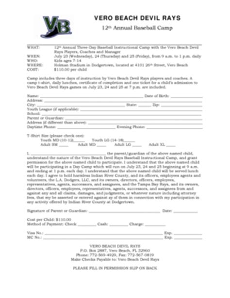 Fillable Online 2008 Baseball Camp Registration Form - MiLB.com Fax ...