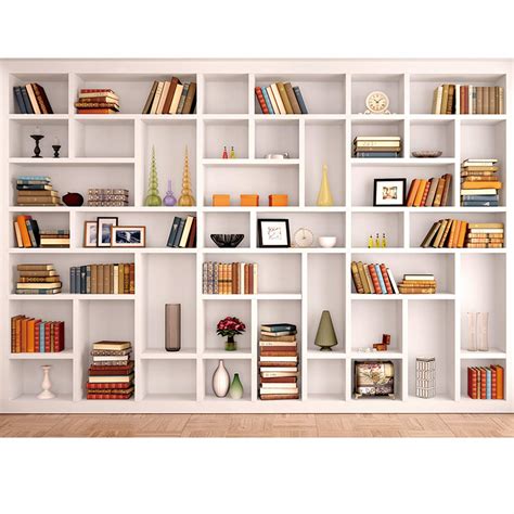 Buy Maijoeyy 7x5ft White Bookshelf Backdrop Bookcase Backdrops Office Backdrop Video Conference ...