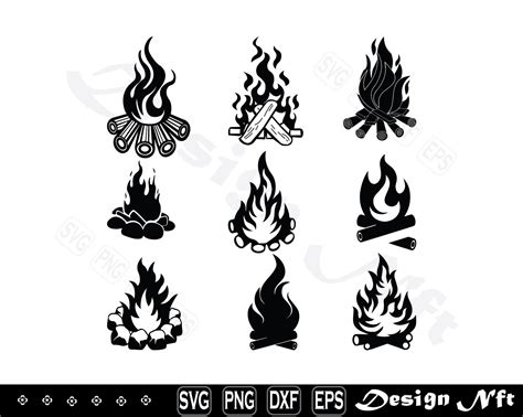 Campfire Svg, Campfire Clipart, Cut Files for Silhouette, Files for Cricut, Vector, Dxf, Png ...