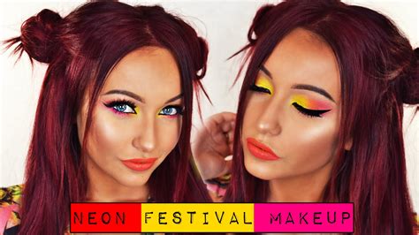 Neon Rave Festival Makeup Look - YouTube