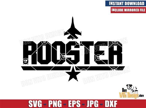 Rooster Logo Top Gun SVG PNG Cut files Cricut Best Design