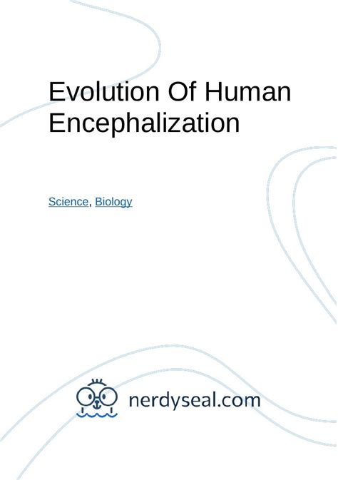 Evolution Of Human Encephalization - 751 Words - NerdySeal