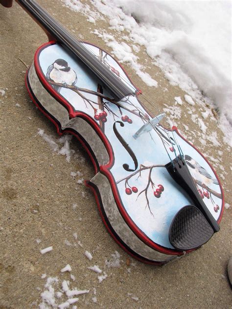 Cherry hand painted violin. This is gorgeous | Violin, Violin design, Electric violin