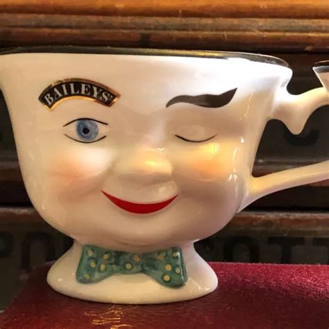 BAILEY'S IRISH CREAM Coffee Cups Mug Footed Winking Face 1996 Limited ...