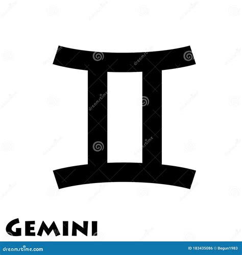 Gemini Zodiac Sign Logo in Vector. Stock Vector - Illustration of ...