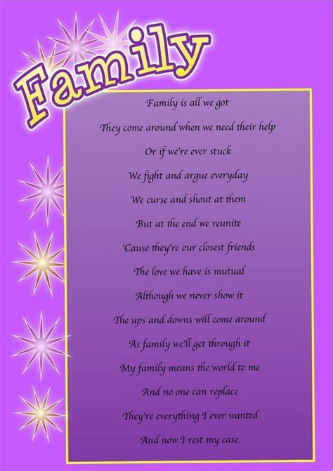 A Poem about Family - by Alice and Karolina | Family poems, Love quotes ...