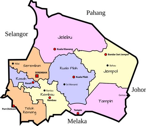 Parliamentary map of Negeri Sembilan, Malaysia - Openclipart