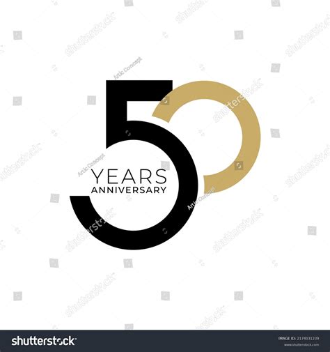 50 Year Anniversary Logo Golden Color: vetor stock (livre de direitos ...