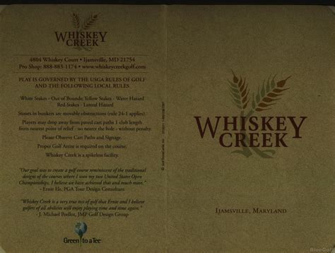 Whiskey Creek Golf Club - Course Profile | Course Database